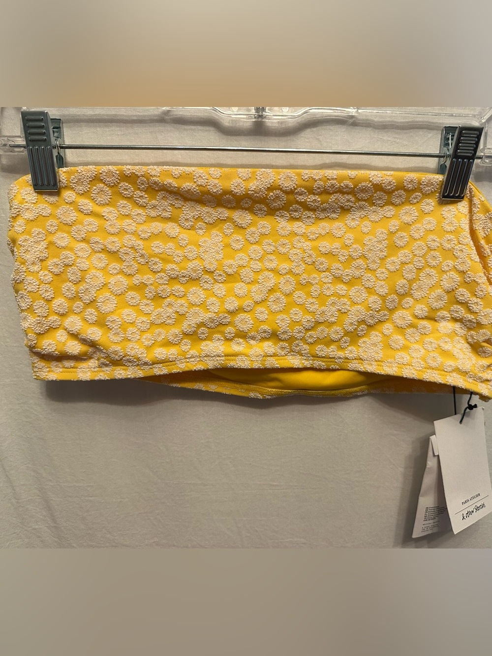& Other Stories Yellow Textured Floral Bandeau Bikini Top NWT Multiple Sizes